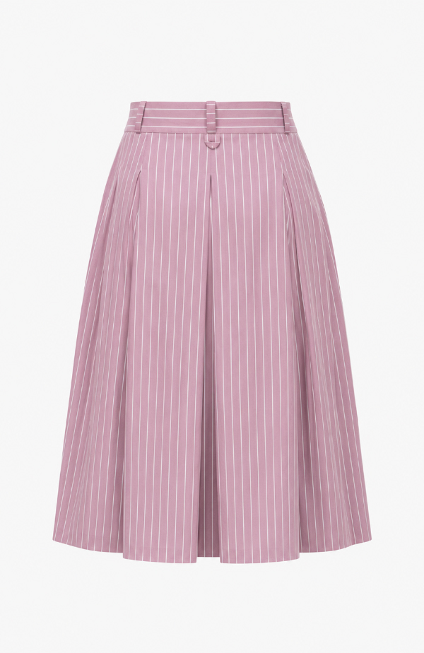 Mauve Pin Strip pleated skirt & Vest - Image 3