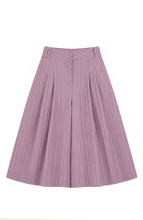 Mauve Pin Strip pleated skirt & Vest - Image 4